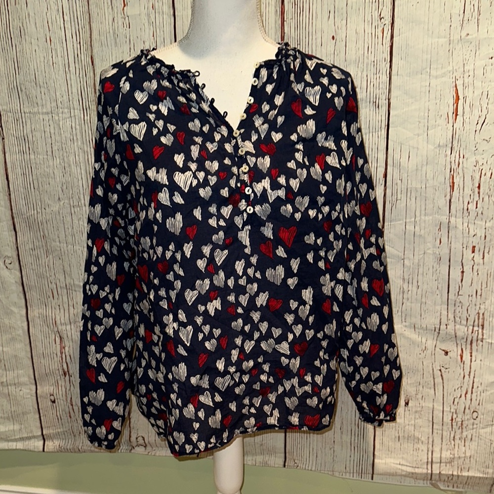 Talbots Black Long Sleeve Buttoned Blouse